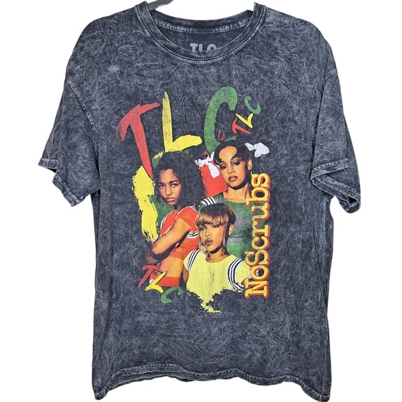 TLC Tops - TLC oversized Band tee acid wash distressed hip hop graphic print tee L